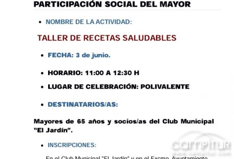 Peñarroya abre junio con cocina saludable para mayores